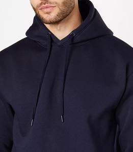 Sweat à capuche en molleton de coton uni pour homme avec poche Style streetwear - Product Image 2