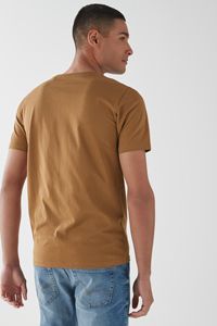 Camisetas de cuello redondo marrón para hombre, atuendo para verano, Camiseta ajustada de algodón 100% regular fit - Product Image 2