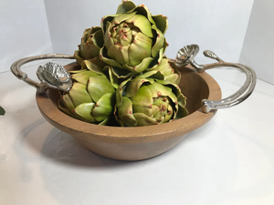 Cuenco de madera hecho a mano para servir ensaladas frescas, frutas y aperitivos, perfecto para comidas diarias y reuniones familiares - Product Image 4