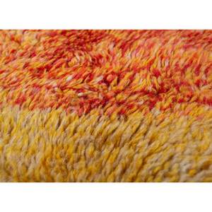 Tapis en laine noués à la main Zuri, rayures rouges et oranges, motifs abstraits et de couloir, rectangulaire 9x12 pour entrée et salon Pae-4509 - Product Image 3