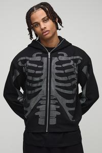 Strass Full Zipper Face Cover Haute Qualité À Capuche Logo Streetwear Vêtements Sweat Surdimensionné Hommes Zipper Hoodie - Product Image 2