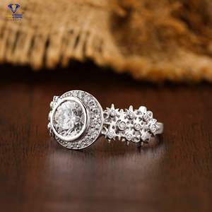 1.14 TDW Round Brilliant Cut Diamond <b>Ring</b> in 18K White Gold Bezel Setting IGI Certified Lab Stone for Engagement Wedding Gift - Product Image 2