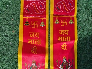 Assorted Silk Bandhani Jai Mata Di <b>Dupatta</b> For Navrati Jai Shree Ram <b>Scarf</b> Devotional Accessory Swagat Patka Jagran Unisex Favor - Product Image 5