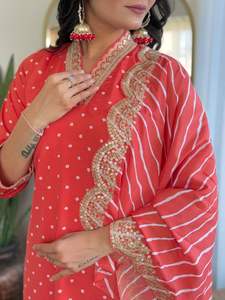 Nuevo diseño de ropa festiva Muselina Seda Kurti Set Estilo indio y pakistaní Listo para enviar - Product Image 6