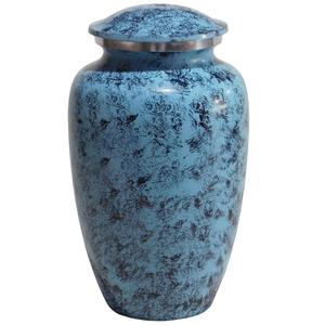 Urnes de crémation pour adultes en aluminium de qualité supérieure avec urnes funéraires en métal fini marbre bleu pour cendres humaines - Product Image 1