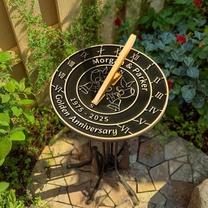 Reloj Solar de Jardín de Metal Grabado Estilo Victoriano, Regalo de Aniversario o Boda, Decoración para el Hogar - Product Image 6
