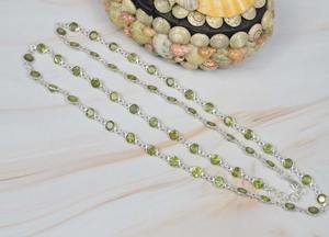 Peridot vert coupé 925 argent Sterling mois d'août collier de pierres précieuses collier convertible bijoux faits à la main cadeau pour noël - Product Image 3