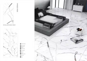 Carreaux de sol en porcelaine de marbre artificiel émaillée 3D en travertin romain Bianco poli 600x1200mm 60x120 PGVT résistant aux acides - Product Image 2