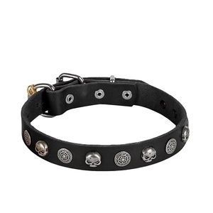 Meilleure vente de qualité supérieure 100% collier de chien en cuir véritable conception de Concho solide rivet rembourré directement fabriqué fournisseur - Product Image 1