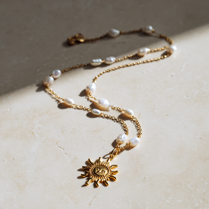 Collier de perles de mode imperméable pendentif soleil délicat en vrac personnalisé - Product Image 4