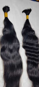 Cheveux en vrac 100% naturels Remy non traités, couleur naturelle noire, style ondulé naturel, double trame machine, permanente pour les cheveux, d'origine indienne - Product Image 5