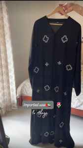 Elegant Modest Hand Embroidered Women's Front and back Hand Work Abayas Formal Traditional Dubai Dresses Breathable <b>Cloth</b> - Product Image 3