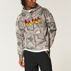 Sweats à capuche personnalisés pour hommes Logo imprimé personnalisé 100% coton gungle texturé pull oversize streetwear hip hop Hoodies pour hommes - Product Image 6