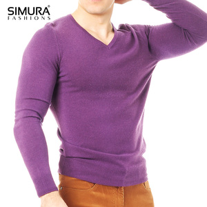 Pull en tricot à col en V pour homme SIMURA, sweat-shirt surdimensionné, couleur unie, manches longues, décontracté, automne - Product Image 1