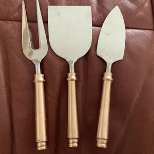 Elegante juego de queso de acero inoxidable con mango de bambú, cubiertos, cuchillo para queso, esparcidor de queso, herramientas de queso Premium - Product Image 4