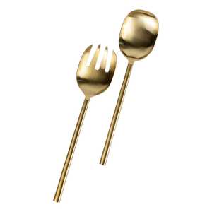 Metal <b>Gold</b> <b>Serving</b> <b>Spoon</b> & Fork for Home Hotel & Restaurant Use in Best Quality From India - Product Image 1