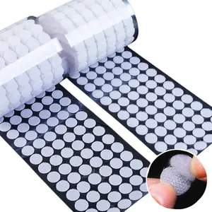 Baby Use Transparent Friendly Coin Sticky Dots Adjustable Transparent Clear Dots Nylon White Injection Hook Loop