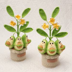 Adornos de Planta en Maceta de Ganchillo, Flores de Hilo de Aguacate Terminadas, Regalos Creativos para Decoración del Hogar - Product Image 2