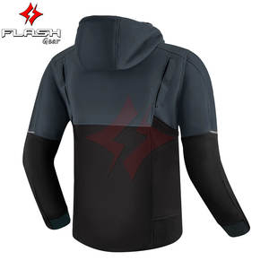 Veste de moto unisexe en softshell personnalisable, respirante, protectrice, chaude, à fermeture éclair, pour la conduite en plein air, toutes saisons - Product Image 2