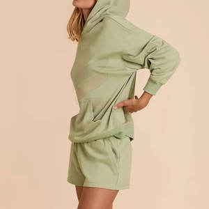 Conjunto de Sudadera con Capucha y Pantalones Cortos para Mujer, Conjunto Casual de Dos Piezas - Product Image 2