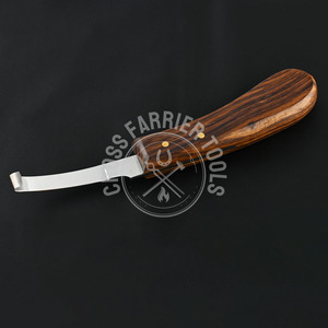 Herramienta de herrador de alta calidad, cuchillo de pezuña de acero inoxidable, cuchillo de pezuña con mango de madera, herramienta de cuidado de pezuña, instrumento veterinario de garra - Product Image 4