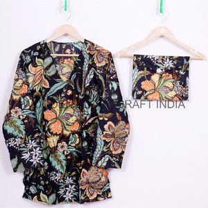 ชุดชุดนอนลายดอกไม้วินเทจ100% ผู้หญิงผ้าฝ้ายระบายอากาศได้ดีผ้านุ่มใส่สบาย - Product Image 2