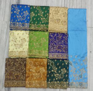 Tissu en taffetas Gorgura de haute qualité, style couture somalienne, à prix abordable, avec motifs floraux et incrustations de pierres dorées complexes, idéal pour les occasions spéciales. - Product Image 3