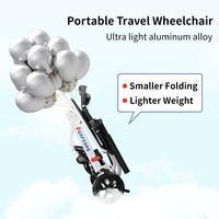 Fauteuil roulant pliable léger et compact, taille réduite, pour hôpital, seulement 6,8 kg, fauteuil roulant manuel portable pour personnes handicapées, pour les voyages et la mobilité