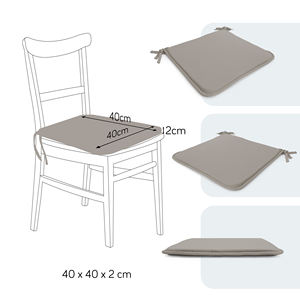 Cojín para Silla Impermeable de 40x40x2cm con Correas de Sujeción, Funda Extraíble con Cierre, Fácil de Limpiar, Cojines Lumbares y de Asiento - Product Image 6