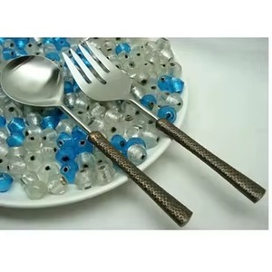 Servidor de ensalada con mango de diseñador dorado o cucharas de ensalada para uso en restaurante de Hotel en casa cucharas de servicio hechas a mano - Product Image 4