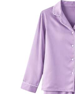 Manufacturer <b>Women</b> Lavender Satin <b>Silk</b> <b>Pajama</b> Set Button Down Long Sleeve Sleepwear Luxury Soft Shiny Nightwear Loungewear - Product Image 4