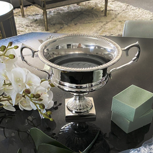 Vase à fleurs de jardin pour centres de table de sol, vente en gros, prix le plus bas, Aluminium nickelé, urnes, jardinières - Product Image 1