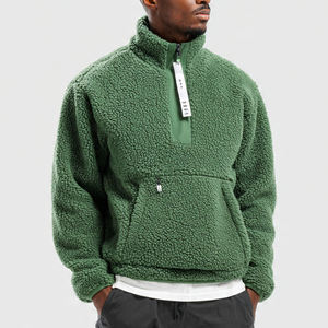 Fashion Chest Pocket Polar Fleece Jacket Men's Winter Printed Sherpa Fleece Jacket Men Streetwear Printed Fleece <b>Sweater</b> - Product Image 2