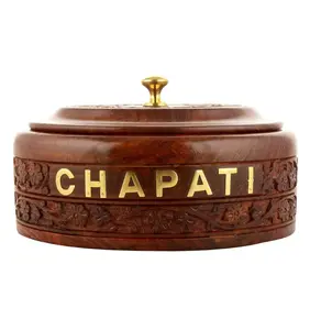 Caja de madera Roti | Almacenamiento de olla caliente Chapati Warmer | Juego de cocina de cazuela - Product Image 1
