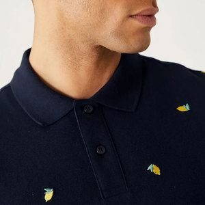 Polo brodé pour homme de haute qualité, élégant, à manches courtes, en coton doux, coupe confortable pour un usage décontracté - Product Image 5