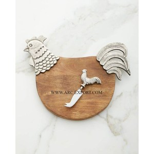 Forme de poule classique Designer ustensiles de cuisine aluminium argent bois couteaux et légumes coupe planche à découper prix compétitif - Product Image 1