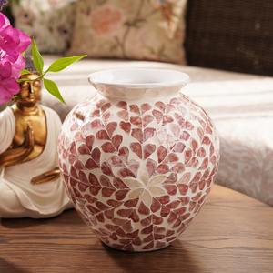 Florero con incrustaciones de nácar de tendencia, jarrones de concha de perla elegantes hechos a mano para centro de mesa de habitación - Product Image 5