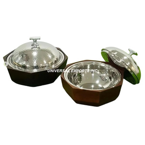 Mother of Pearl Designer Hotpot Calidad superior Cazuela hecha a mano Diseñador elegante clásico Nuevo calentador de alimentos de metal - Product Image 4