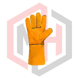 Gants de soudeur en cuir pour pompiers, résistants à la chaleur, antistatiques, pour soudage MIG TIG, brasage, barbecue, résistants aux déchirures, poignet en tricot de 11 oz - Product Image 2