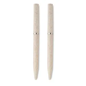 Set di Penne Promozionali Ecosostenibili in PEAT Verde per Merchandising - Product Image 3