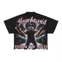 T-shirt Homme Personnalisé DTG avec Strass Effet Usé, Mélange Polyester/Coton Haute Qualité 220g Épais, Coupe Droite, Écologique