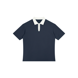 Polo unisexe en maille écologique à col zippé avec broderie, couleur unie, manches courtes, mélange de spandex, disponible en taille XL - Product Image 1