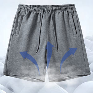 Pantalones cortos deportivos de alta calidad para hombre, estilo Bermudas de algodón transpirable, diseño informal Simple, cierre de cordón, patrón sólido de punto - Product Image 4