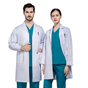 Blouse de laboratoire unisexe blanche à manches longues Blouse de laboratoire médical pour étudiants Uniforme pour hôpital scientifique Blouse blanche pour hommes femmes - Product Image 3