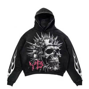 Chándal sólido con capucha ligero de lana de algodón 100% de alta calidad para ropa de calle al por mayor para hombres - Product Image 5