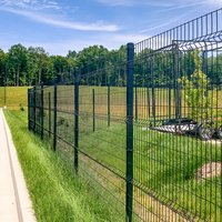Clôture en treillis métallique 3D en forme de pêche en gros Panneau de clôture de jardin incurvé avec poteau enduit de poudre pour treillis et portails