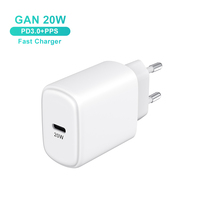 Cargador Rápido de 20W Directo de Fábrica, Adaptador Portátil USB C para Teléfono Móvil, Cargador de Pared PD para iPhone y Samsung, Cargador PPS Gan