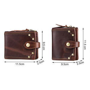 Porte-cartes en cuir PU pour hommes Mini portefeuille fait à la main 2025 gros personnalisé tenue décontractée élégant portefeuilles en cuir dernière mode - Product Image 4