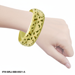 Brazalete de Filigrana de Latón Hecho a Mano, Brazalete Bohemio con Diseño Floral Calado, Joyería Étnica Geométrica para Mujer - Product Image 4