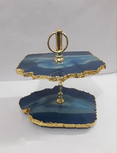 ลูกบิดพลอยโมราสีน้ำเงินทำมือขอบเคลือบทองที่จับแบบดึงสุดหรูสำหรับตกแต่งตู้เสื้อผ้าและตู้ - Product Image 3